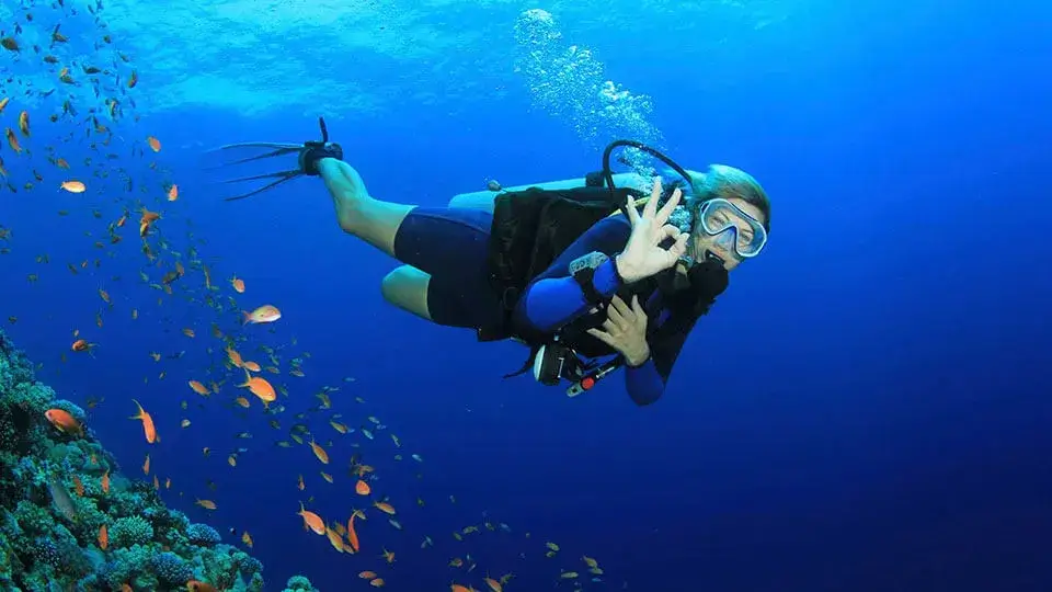 Scuba diver exploring the waters off Kusadasi