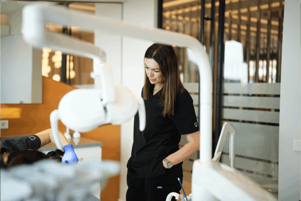 Dental tourism treatment session at DentAdavista clinic in Kusadasi, Turkey